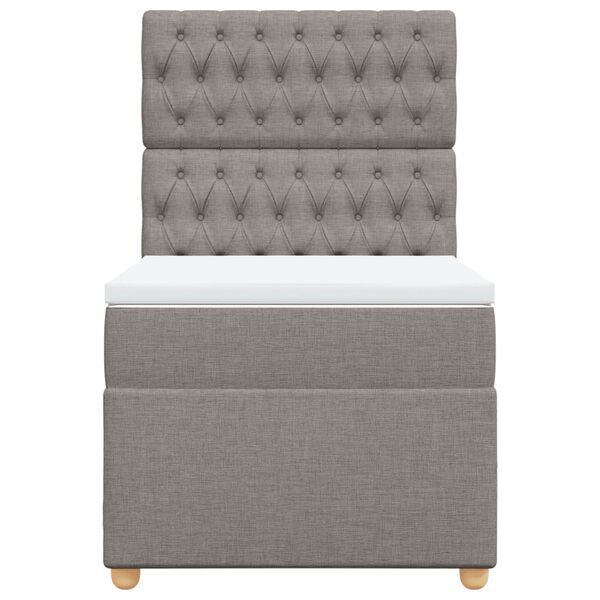 vidaXL Cama com molas/colch&atilde;o 90x200 cm tecido castanho-acinzentado