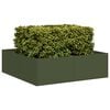 vidaXL Vaso/floreira 100x100x30 cm a&ccedil;o verde azeitona