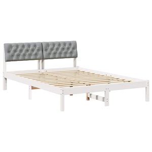 vidaXL Estrutura da cama Branco e cinza claro 120 x 190 cm