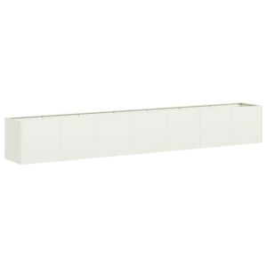 vidaXL Vaso floreira 280x40x40 cm a&ccedil;o laminado a frio branco