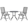 vidaXL Cadeiras reclin&aacute;veis jardim 3 pcs a&ccedil;o revestido a p&oacute; antracite