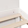 vidaXL Cama com estante sem colch&atilde;o 140x190 cm pinho maci&ccedil;o branco