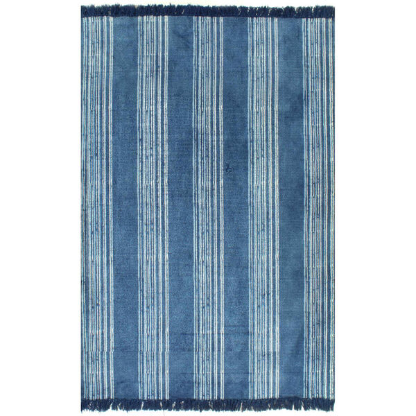 vidaXL Tapete Kilim 160x230 cm com padr&atilde;o algod&atilde;o azul
