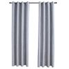 vidaXL Cortinas blackout c/ argolas em metal 2 pcs 140x245 cm cinzento