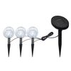 vidaXL Candeeiros globo de jardim 3 pcs LED com estacas e painel solar