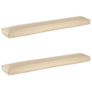 vidaXL Conjunto de Almofadas para Palete 2 pcs Bege 200 x 40 x 8 cm