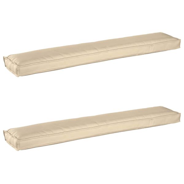 vidaXL Conjunto de Almofadas para Palete 2 pcs Bege 200 x 40 x 8 cm