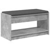 vidaXL Banco de Hall com almofada Cinzento Concreto 83 x 38 x 45 cm