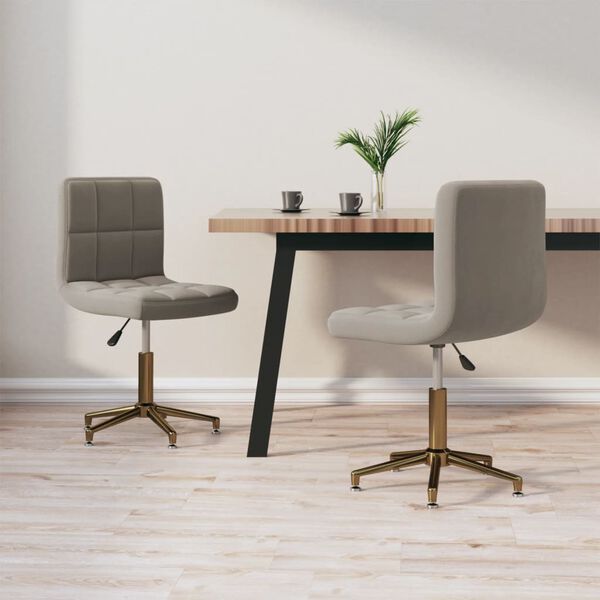 vidaXL Cadeiras de jantar girat&oacute;rias 2 pcs veludo cinzento-claro