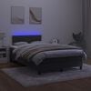 vidaXL Cama box spring c/ colch&atilde;o/LED 120x200 cm veludo preto