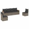vidaXL 6 pcs conjunto sof&aacute;s de jardim com almofad&otilde;es vime cinzento