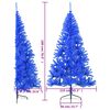 vidaXL Meia árvore de Natal artificial com suporte 180 cm PVC azul