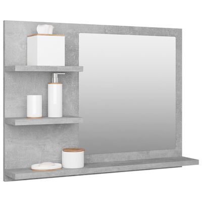 vidaXL Espelho de casa de banho 60x10,5x45 cm contrapl. cinza cimento
