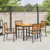 vidaXL Conjunto de Jantar para Jardim 5 pcs Preto 90 x 90 x 75 cm