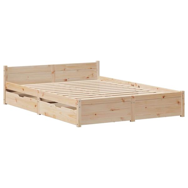 vidaXL Cama sem colch&atilde;o 120x190 cm madeira de pinho maci&ccedil;a
