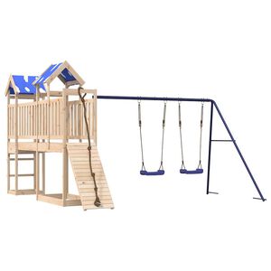 vidaXL Conjunto de brincar p/ exterior madeira de pinho maci&ccedil;a