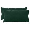vidaXL Almofada com travesseiro HEERLEN 2 unid. Verde-Escuro Veludo