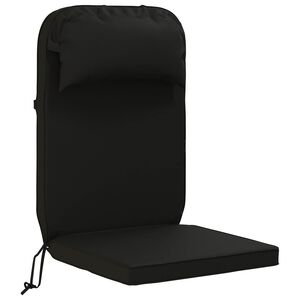 vidaXL Almofada para Espregui&ccedil;adeira Solar 100% Poli&eacute;ster Preto