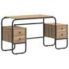 vidaXL Mesa com Armazenamento Carvalho Arttisan 145 x 50 x 75 cm