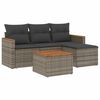 vidaXL 5 pcs conjunto sof&aacute;s de jardim c/ almofad&otilde;es vime PE cinzento