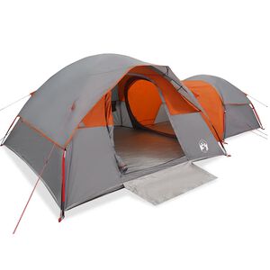 vidaXL Tenda de campismo p/ 5 pessoas imperme&aacute;vel cinzento e laranja