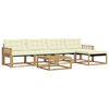 vidaXL Conjunto de Sof&aacute;s para Exterior 6 pcs Branco e Creme