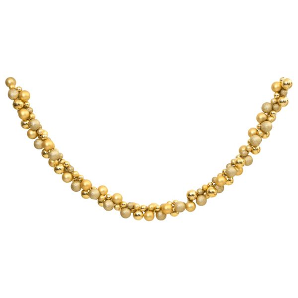 vidaXL Grinalda de Natal com bolas 175 cm poliestireno dourado