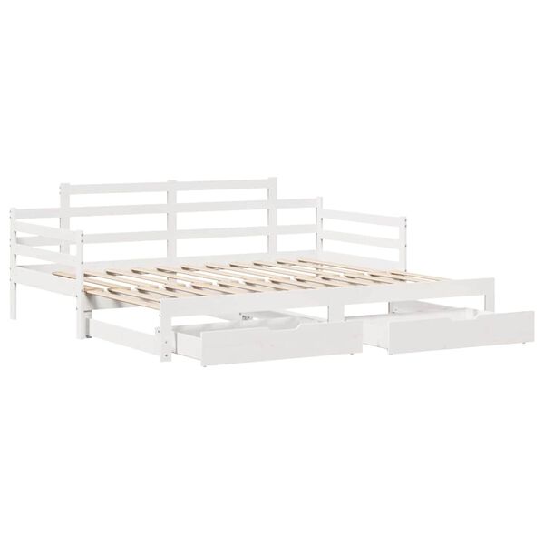 vidaXL Sofá-cama com gavetão e gavetas sem colchão 80x200 cm branco