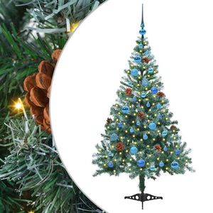 vidaXL &Aacute;rvore de Natal Artificial com 150 LEDs Verde 150 cm PVC e A&ccedil;o