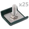 vidaXL Conector de redes de veda&ccedil;&atilde;o 25 conjuntos verde