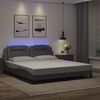 vidaXL Estrutura de cama Viana com LED sem colch&atilde;o 180x200cm cinza