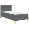 vidaXL Estrutura de cama com colch&atilde;o Cinza Escuro 90 x 190 cm tecido