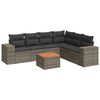 vidaXL 7 pcs conjunto sof&aacute;s p/ jardim c/ almofad&otilde;es vime PE cinzento