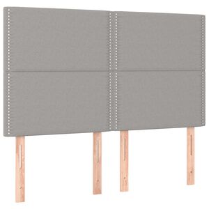 vidaXL Cabeceira Cinza Claro 144x5x118/128 cm Tecido