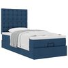 vidaXL Cama otomana com colch&atilde;o 90x200 cm tecido azul