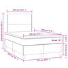 vidaXL Cama box spring c/ colch&atilde;o/LED 120x190cm couro artificial cinza