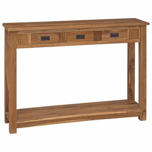 vidaXL Aparador Natural 110 x 30 x 80 cm Madeira de Teca S&oacute;lida