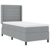 vidaXL Cama Box com colch&atilde;o Cinzento-claro 90 x 190 cm tecido