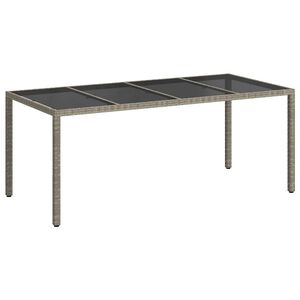 vidaXL Mesa de Jardim Cinzeto 190 x 90 x 75 cm vime PE