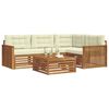 vidaXL Conjunto de Sof&aacute;s para Exterior 5 pcs Natural e Creme