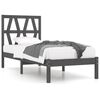 vidaXL Estrutura cama solteiro 90x200 cm pinho maci&ccedil;o cinzento