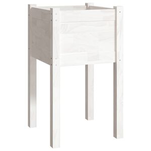 vidaXL Vaso de jardim 40x40x70 cm madeira de pinho maci&ccedil;a branco