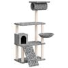 vidaXL &Aacute;rvore p/ gatos c/ postes arranhadores sisal 131 cm cinza-claro
