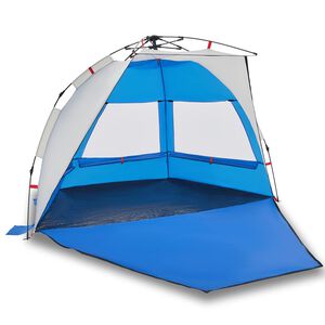 vidaXL Tenda praia 2 pessoas liberta&ccedil;&atilde;o r&aacute;pida imperme&aacute;vel azul ciano