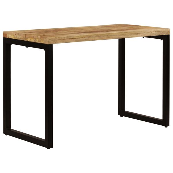 vidaXL Mesa de jantar 115x55x76 cm madeira de mangueira maci&ccedil;a e a&ccedil;o