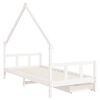 vidaXL Estrutura cama infantil c/ gavetas 90x200cm pinho maci&ccedil;o branco