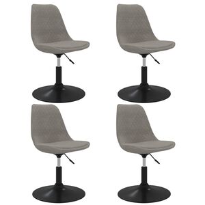 vidaXL Cadeiras de jantar girat&oacute;rias 4 pcs veludo cinzento-claro