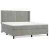 vidaXL Cama com molas/colch&atilde;o 160x200 cm veludo cinzento-claro