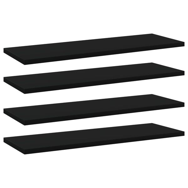 vidaXL Prateleiras para estante 4 pcs 60x20x1,5cm contraplacado preto