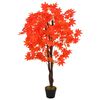 vidaXL Planta bordo artificial com vaso vermelho 120 cm